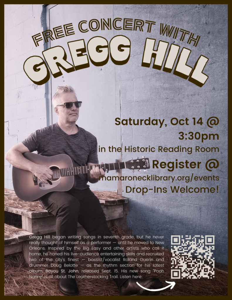 Free Concert with Gregg Hill - Mamaroneck Public Library